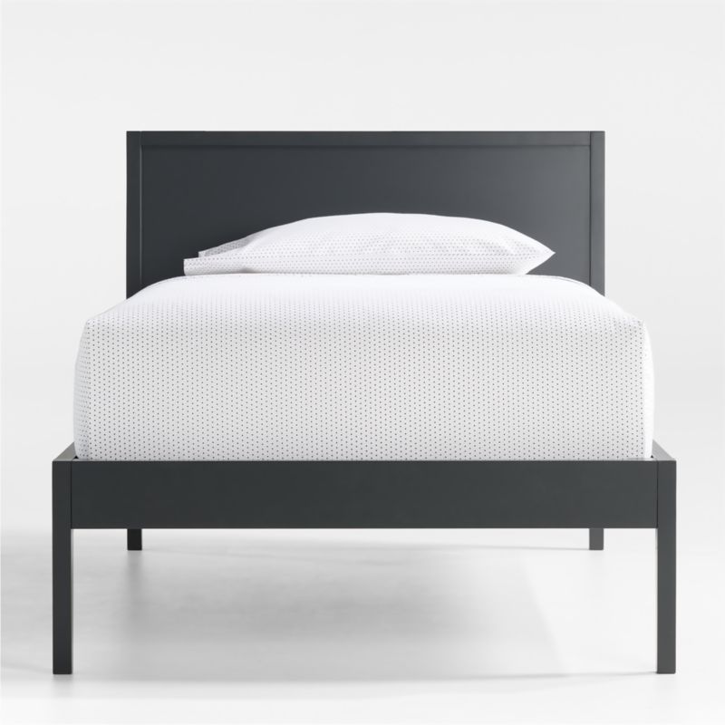 Ever Simple Charcoal Wood Kids Twin Bed Frame + Reviews | Crate & Kids | Crate & Barrel