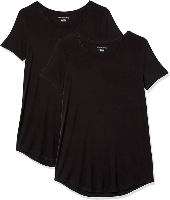 Amazon Essentials Women's Short-Sleeve Scoopneck Tunic, Pack of 2 | Amazon (US)