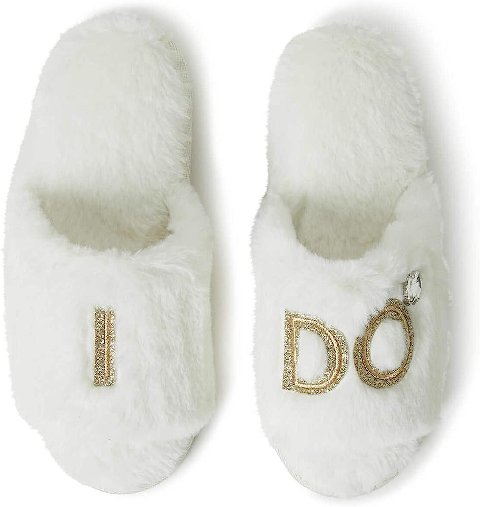 Dearfoams Women's Bride/Bridesmaid I Do & I Do Crew Giftable Wedding Slide Slipper | Amazon (US)