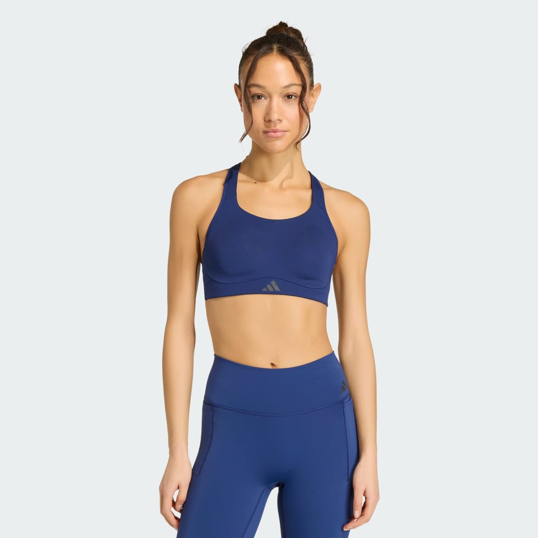 adidas Optime Workout High Support Bra Dark Blue 2X DD-F - Womens Weightlifting Sports Bras | adidas (US)