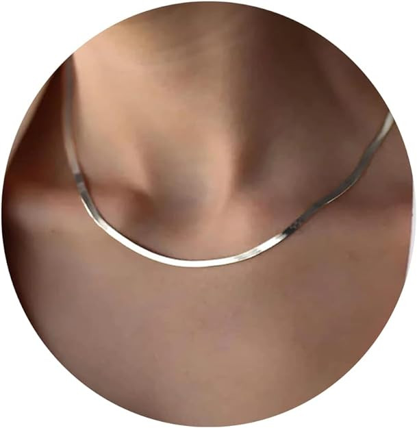 DEARMAY 14K Gold Necklaces for Women, Dainty Gold Herringbone Choker Necklace for Women Thin Laye... | Amazon (US)