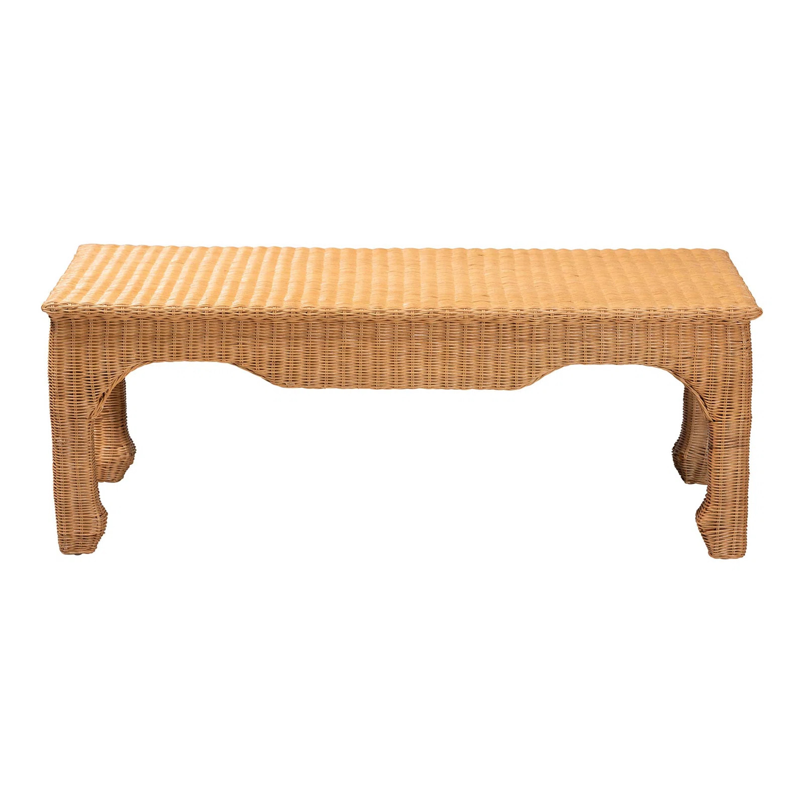 Bali & Pari Abena Ming Style Rattan Coffee Table - Rectangular Boho Chic Accent Table For Living ... | Wayfair North America