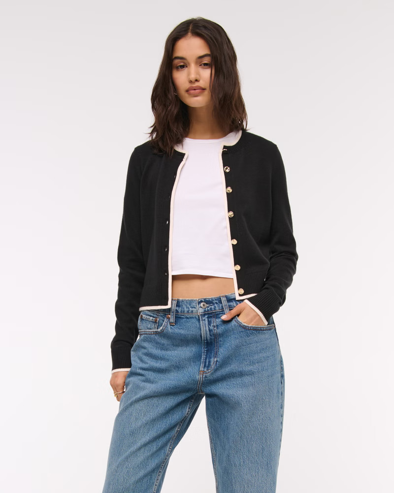 LuxeLoft Shrunken Crew Cardigan | Abercrombie & Fitch (US)