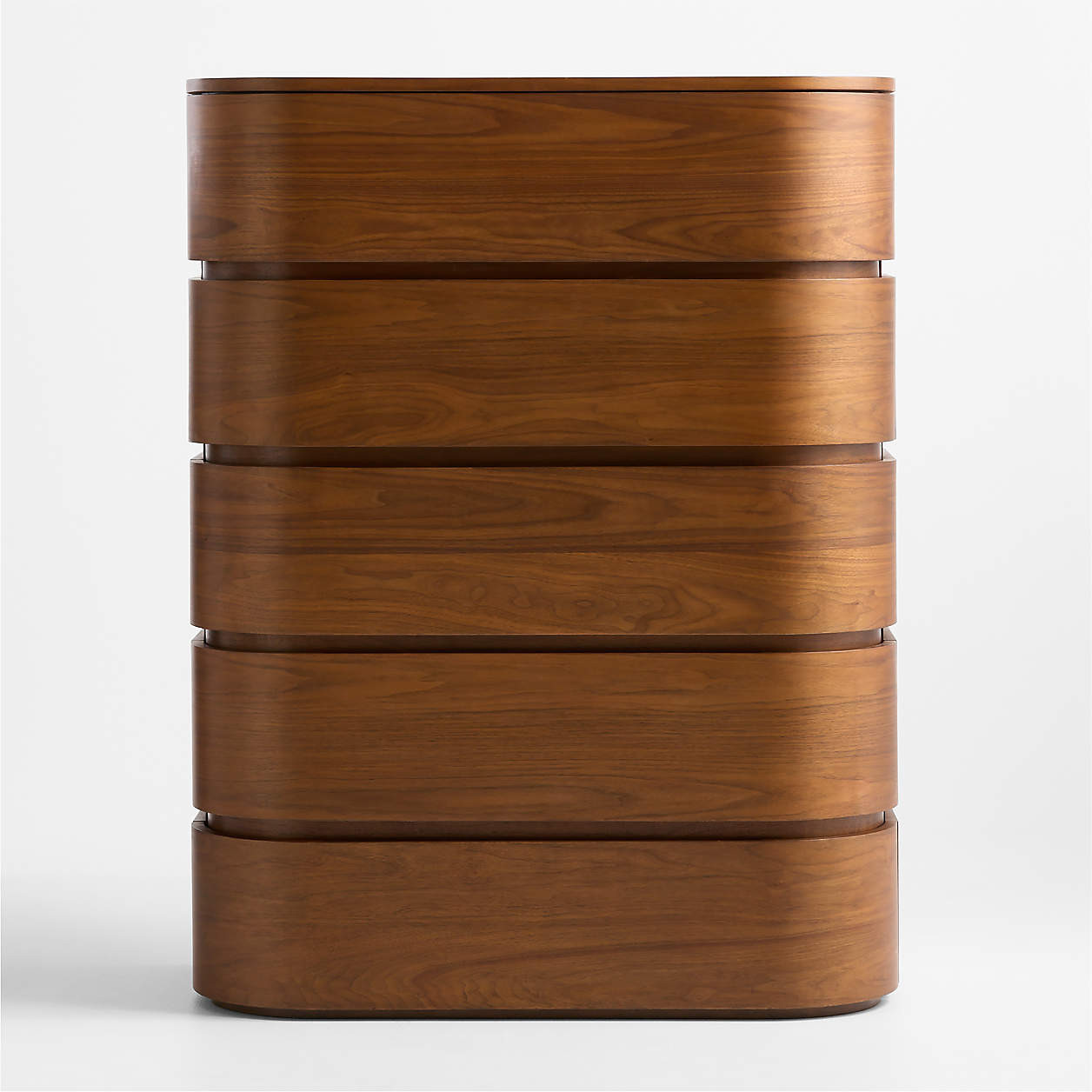 Milano 40" Natural Walnut 5-Drawer Tall Dresser + Reviews | Crate & Barrel | Crate & Barrel