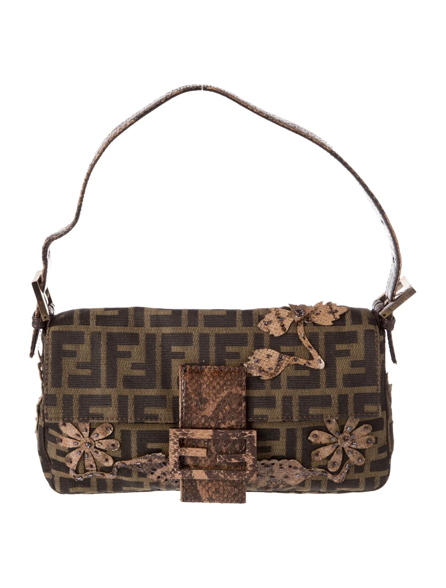 Canvas Baguette Mini Zucca FF Logo Vintage | The RealReal