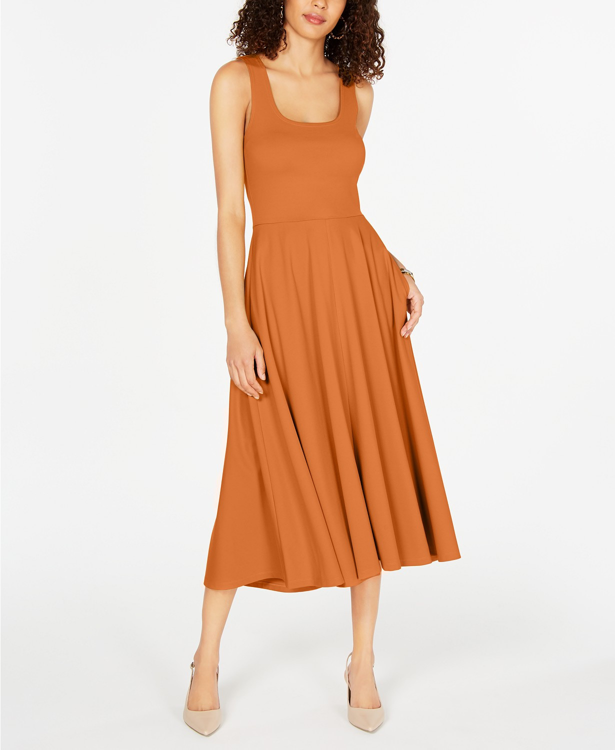 Tank Fit & Flare Midi Dress, Created for Macy's | Macys (US)