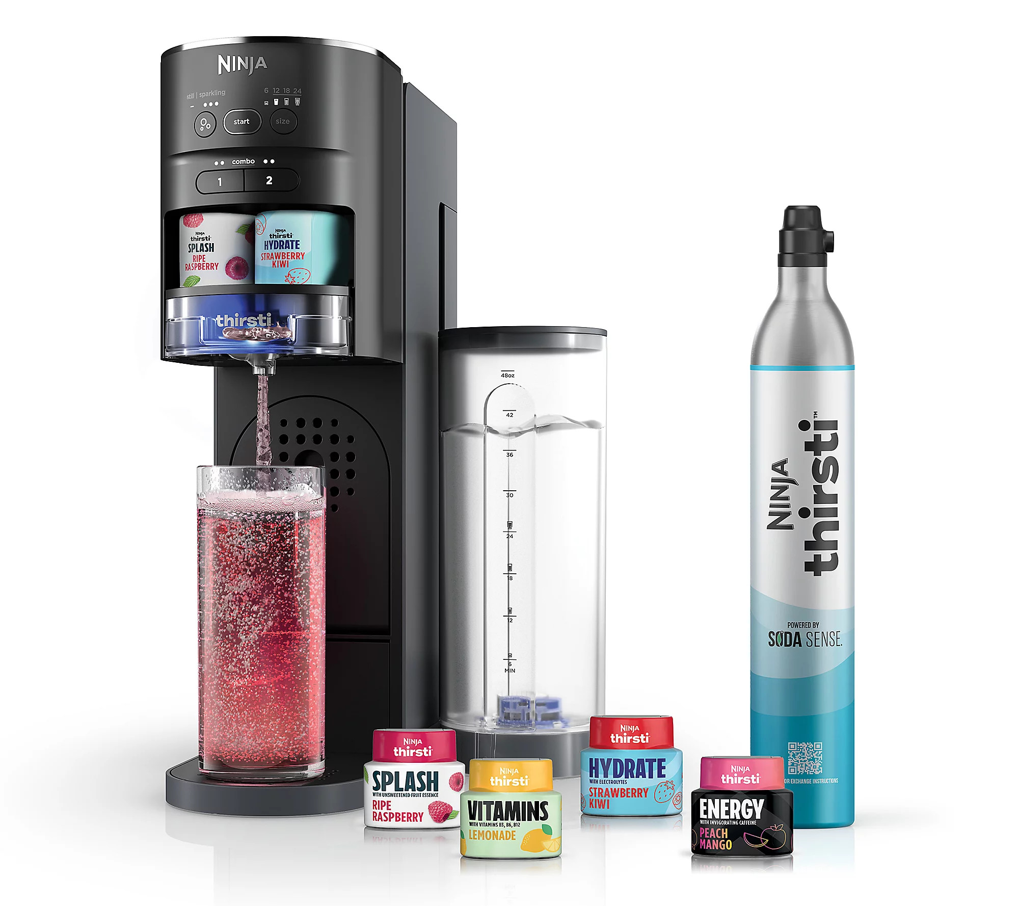 Ninja Thirsti Sparkling & Still Drink System w/ CO2 & Drops | QVC