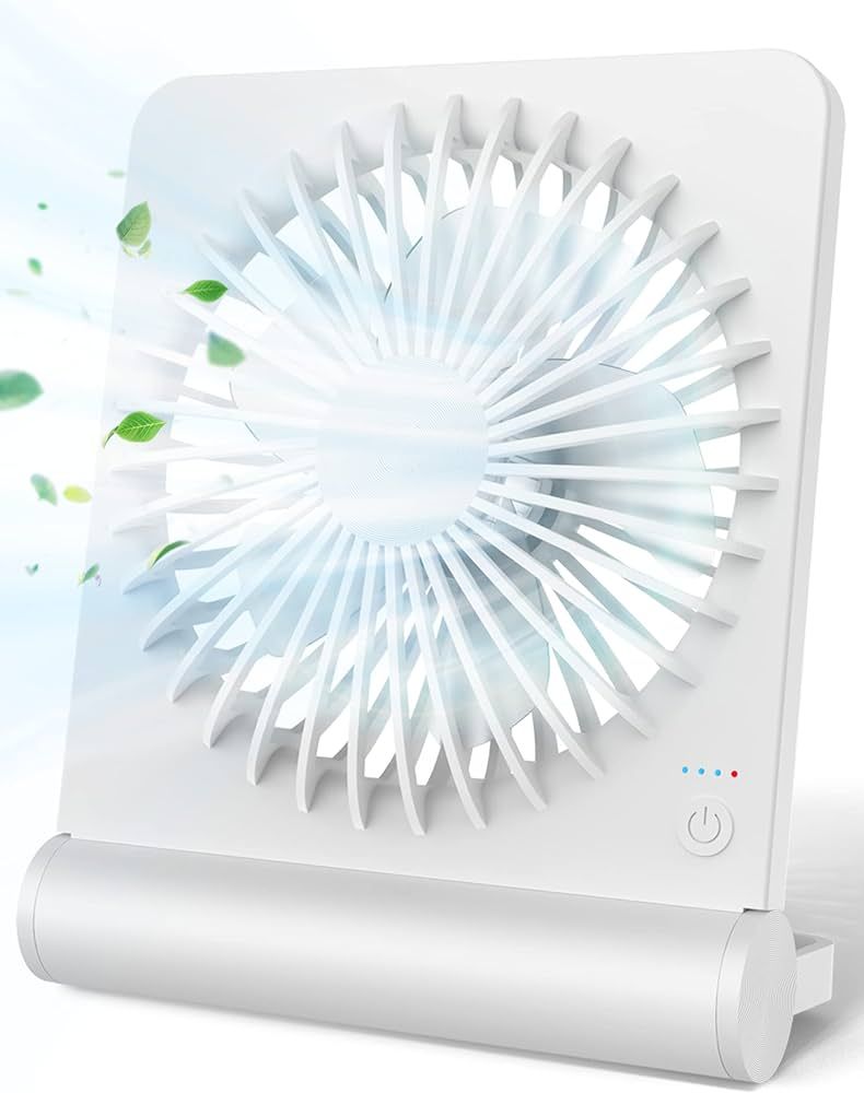 FERRISA Desk Fan, Small But Powerful, Portable Fan Battery Operated, 220° Tilt Folding Ultra Qui... | Amazon (US)