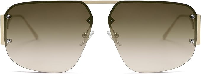 SOJOS Trendy Aviator Sunglasses Mens Womens Retro Metal Rimless Frame Shades Lentes De Sol Para M... | Amazon (US)