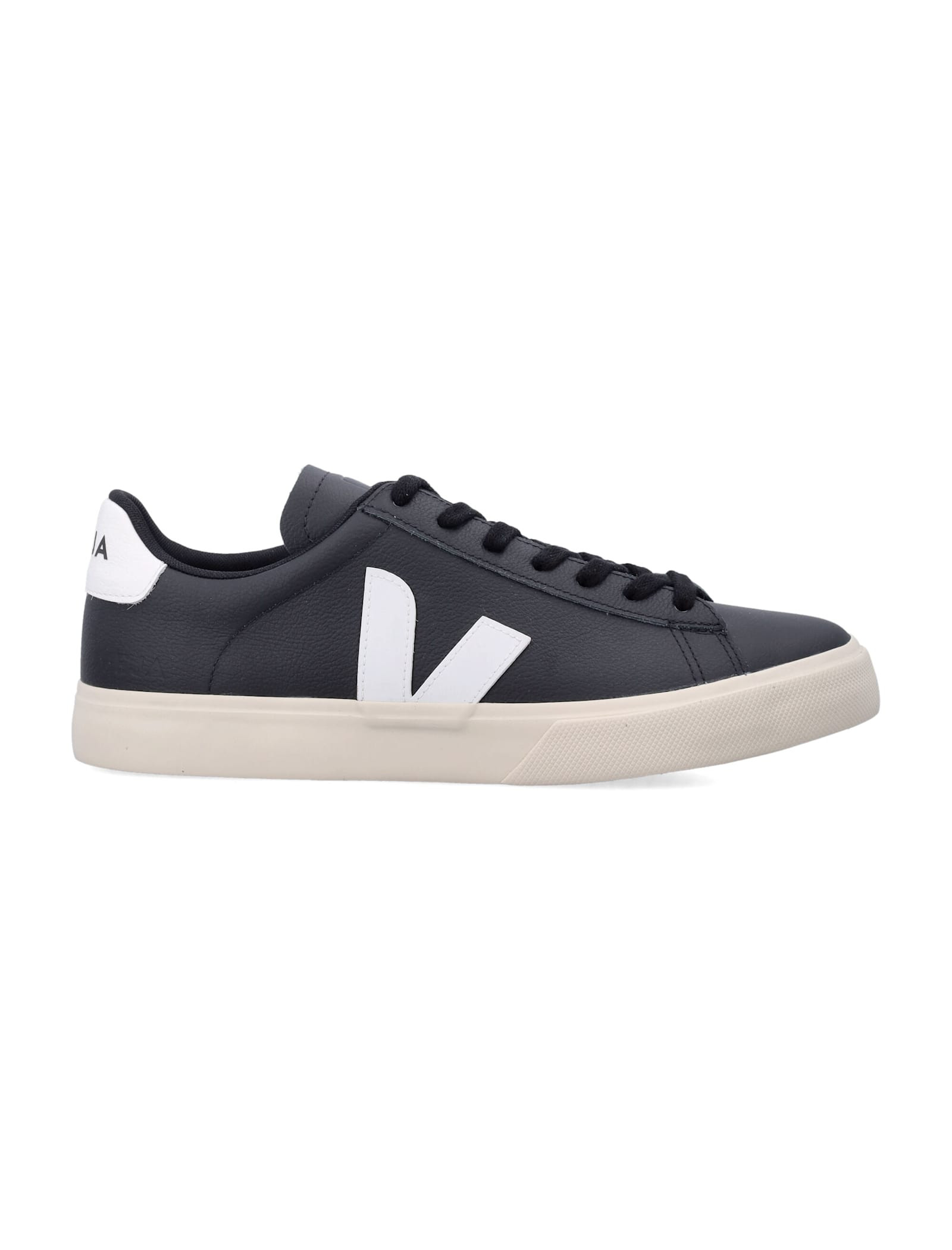 Veja Campo Leather Sneakers In Black And White | Italist.com US
