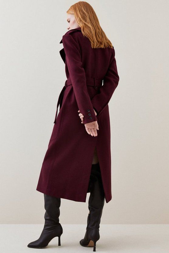 Italian Wool Strong Shoulder Coat | Karen Millen UK + IE + DE + NL