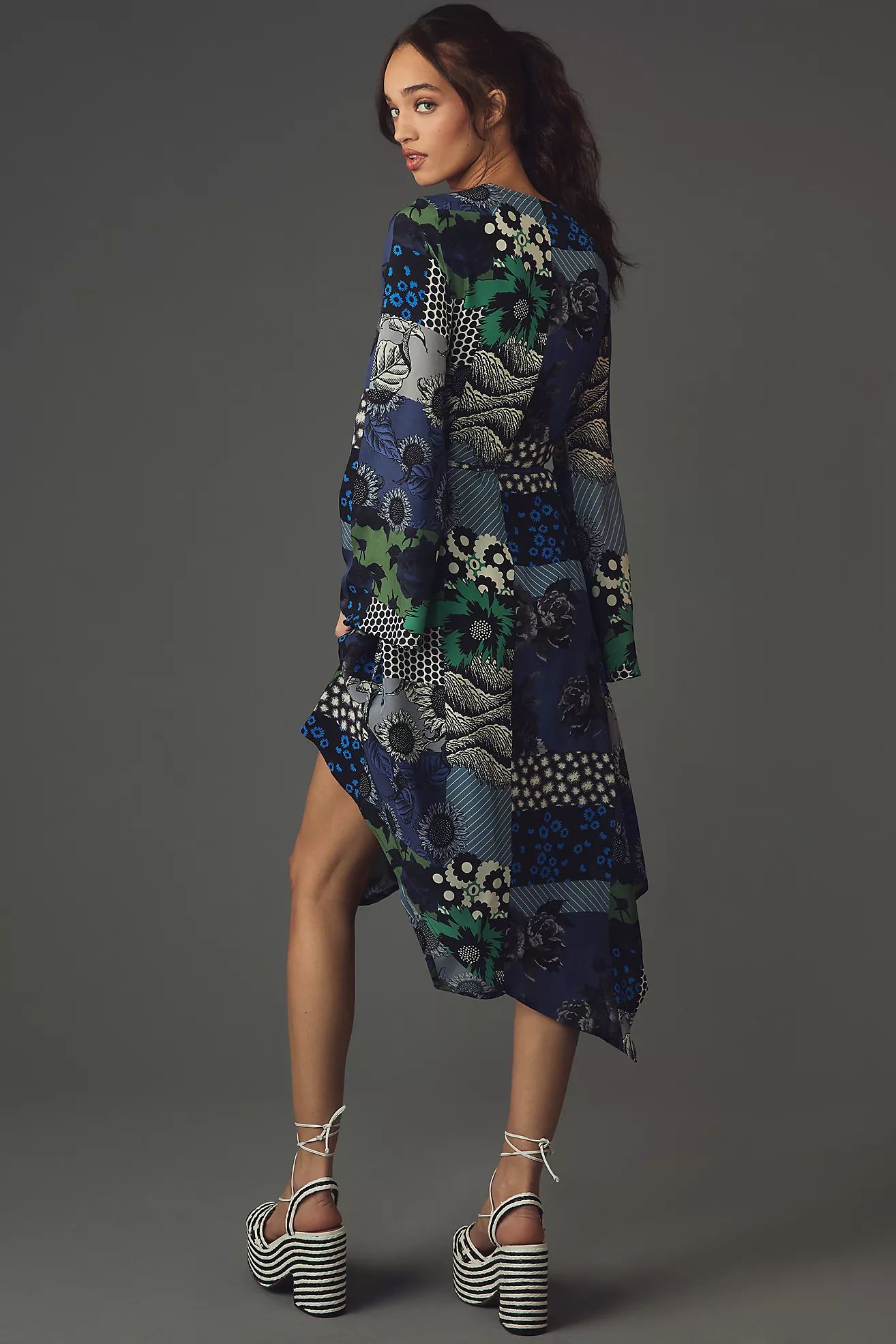 Dhruv Kapoor Long-Sleeve Wrap Midi Dress | Anthropologie (US)