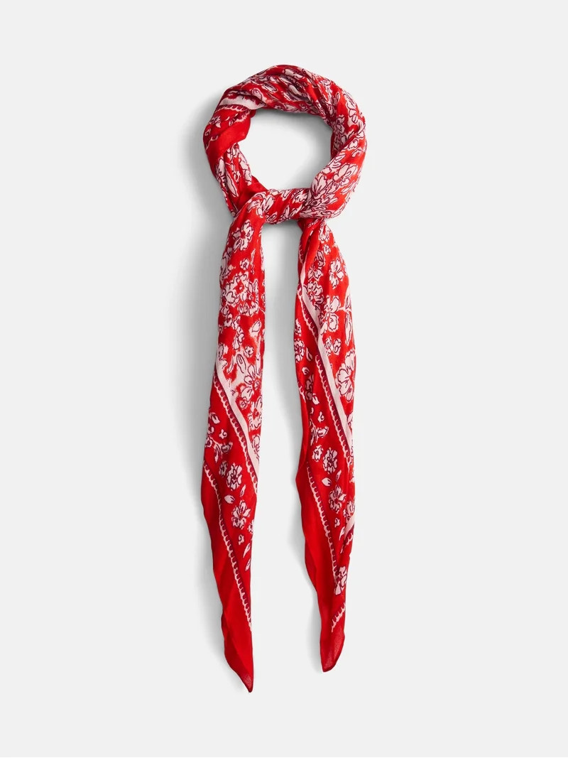 Scenario Women's Printed Square Scarf, Red | Walmart (US)