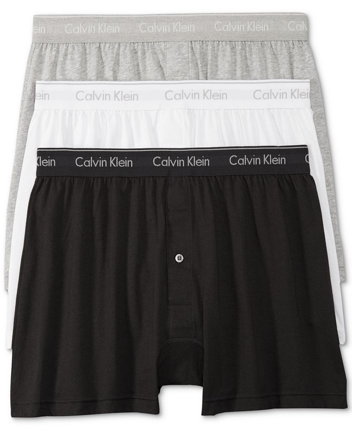 Calvin Klein Men's 3-Pack Cotton Classics Knit Boxers  & Reviews - Underwear & Socks - Men - Macy... | Macys (US)