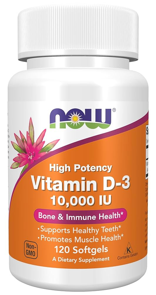 NOW Foods Supplements, Vitamin D-3 10,000 IU, Highest Potency, Structural Support*, 120 Softgels | Amazon (US)