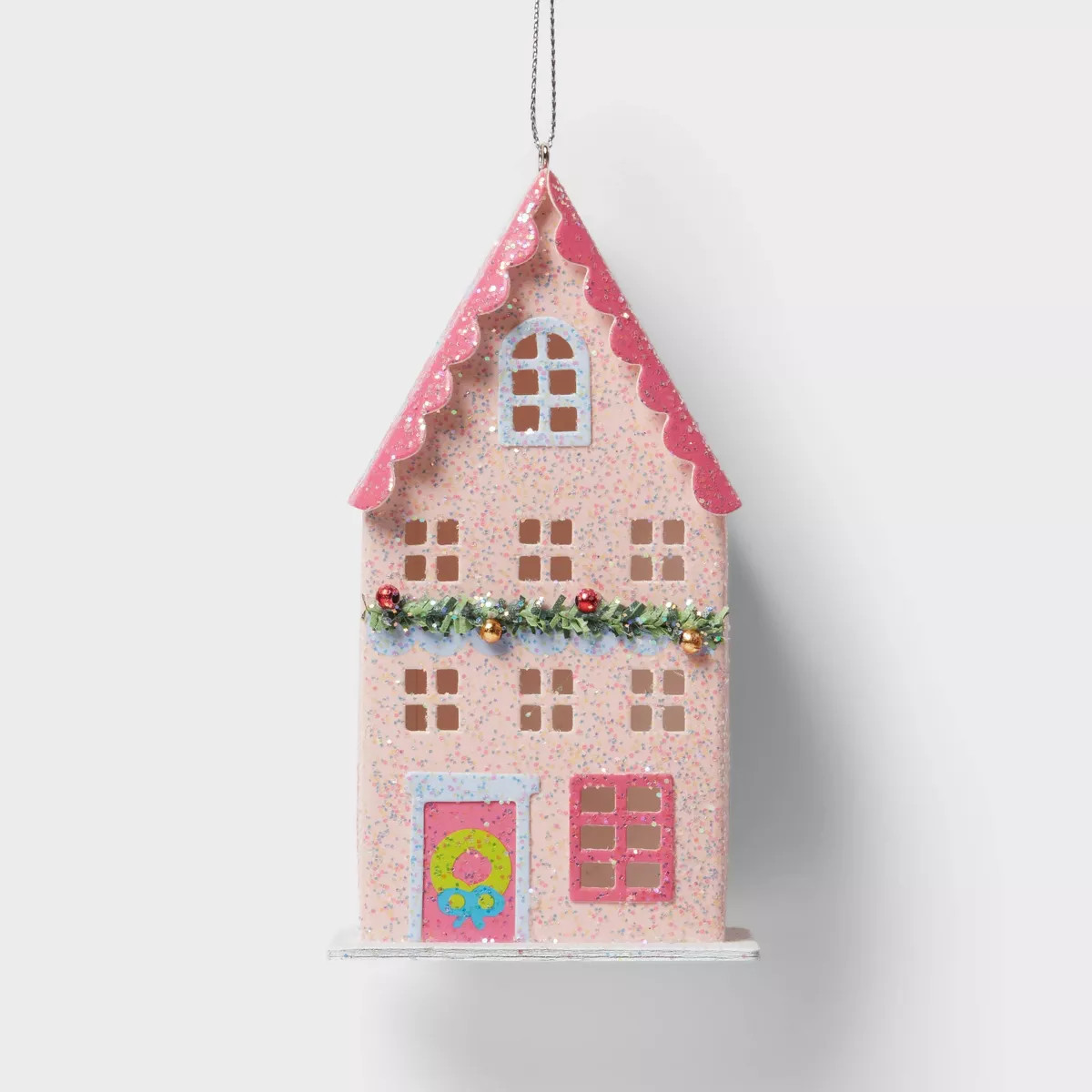 Glittered Paper House Christmas Tree Ornament Pink - Wondershop™ | Target