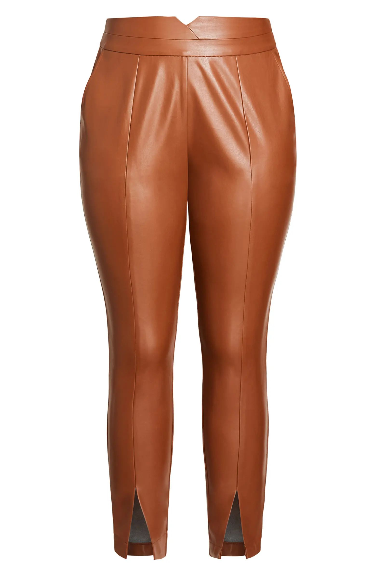 Sophia Faux Leather Split Pants | Nordstrom