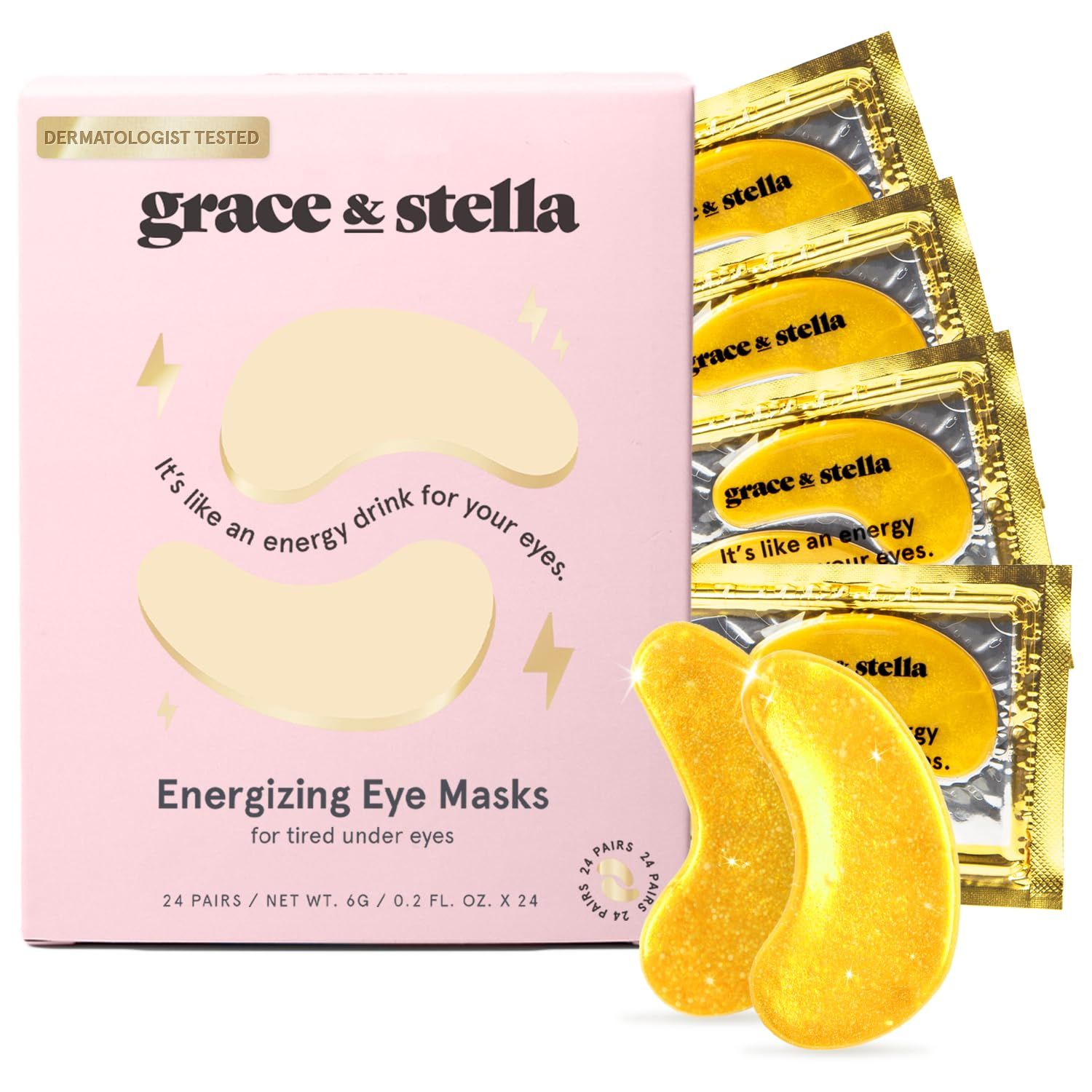 grace & stella Under Eye Mask (Gold, 24 Pairs) Reduce Dark Circles, Puffy Eyes, Undereye Bags, Wr... | Amazon (US)