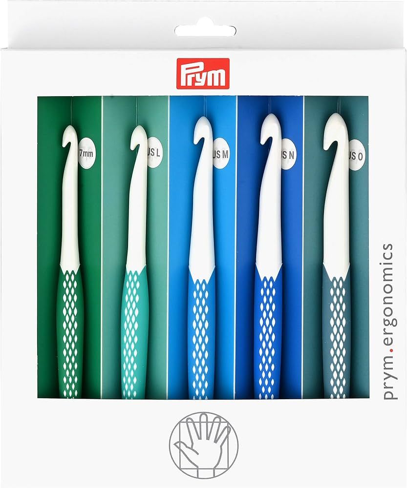 Prym Ergonomics Crochet Hook Set, Large (7mm, L, M, N, O) | Amazon (US)