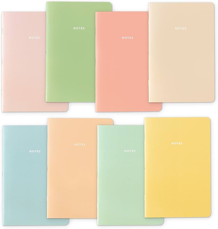 THiNKABLE Pastel Aesthetic Notebooks Set, Cute Journal Set 8 pack, A5 5.5 x 8.3 in 60 Pages, Simp... | Amazon (US)