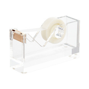 russell—hazel® Acrylic Tape Dispenser Clear/Gold | The Container Store