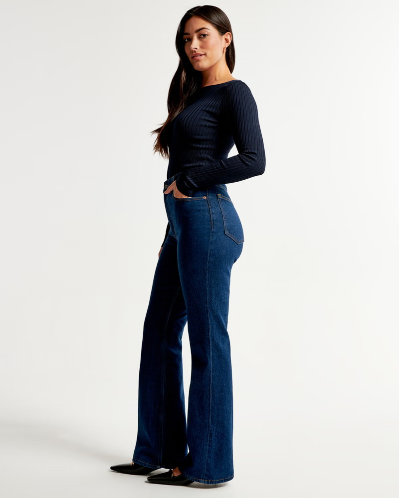 Women's Curve Love High Rise Vintage Flare Jean | Women's Bottoms | Abercrombie.com | Abercrombie & Fitch (US)