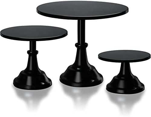 3 Pieces Cake Stand Set Round Metal Cake Stands Metal Cupcake Holder Dessert Display Plate Cake Disp | Amazon (US)
