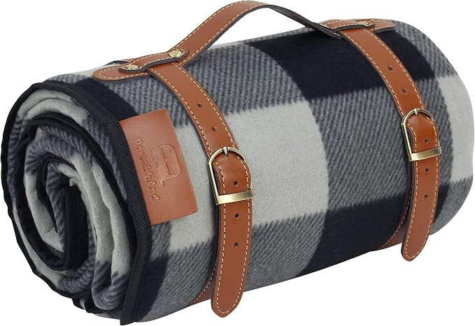 PortableAnd Picnic Blankets, 3 Layer Soft Fleece Blanket for Beach,Camping on Grass, Waterproof, ... | Amazon (US)