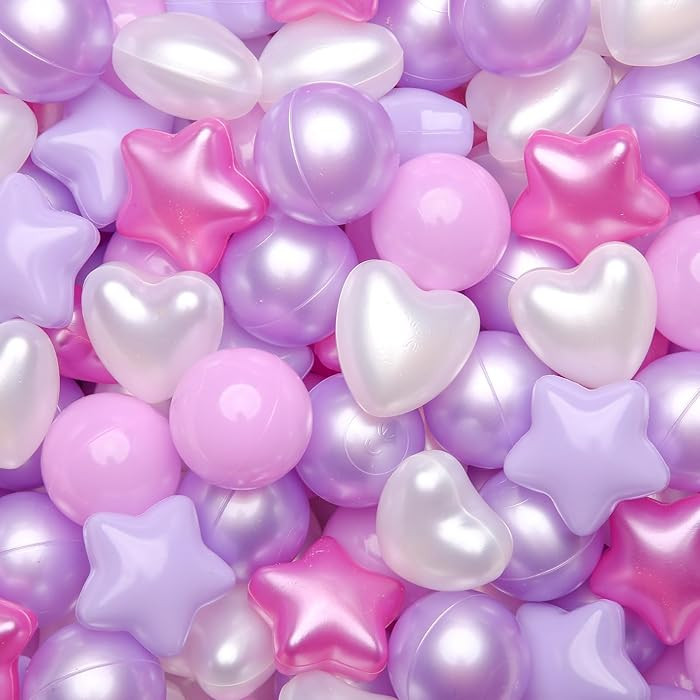 GOGOSO Ball Pit Balls,Plastics Balls for Ball Pit, Stars Hearts Shape for PastelBall for Toddlers... | Amazon (US)