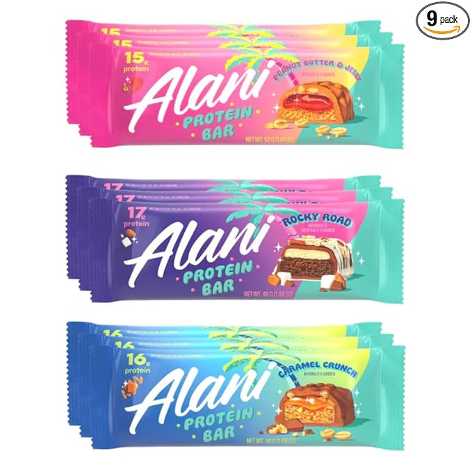 Alani Protein Bars Variety Pack - High Protein Gluten-Free Bars - 9 Individually Wrapped Bars | Amazon (US)
