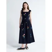 Free Assembly Women's and Women's Plus Embroidered Cotton Sleeveless Maxi Dress, Sizes XS-4X | Walmart (US)