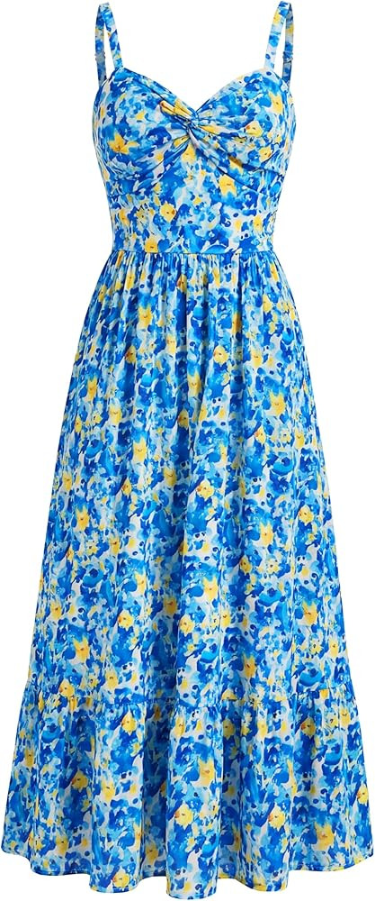 GRACE KARIN Women's Summer Maxi Dresses 2026 Sleeveless Beach Boho Dress Floral Sundress with Poc... | Amazon (US)