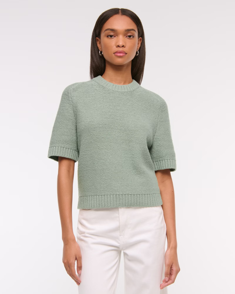 The A&F Madeline Textural Crew Sweater Tee | Abercrombie & Fitch (US)