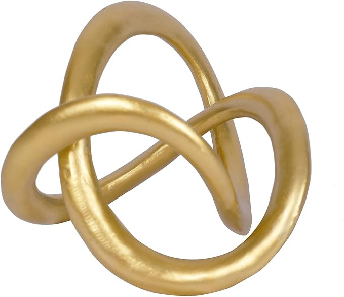 Modern Geometric Round Sculpture Gold Knot Statue Decor Tabletop Sculpture and Figurines Round De... | Amazon (US)