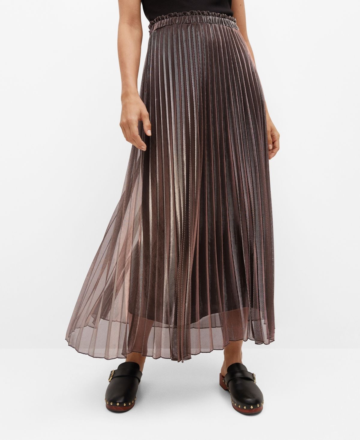 Mango Women's Metallic Pleated Skirt | Macys (US)