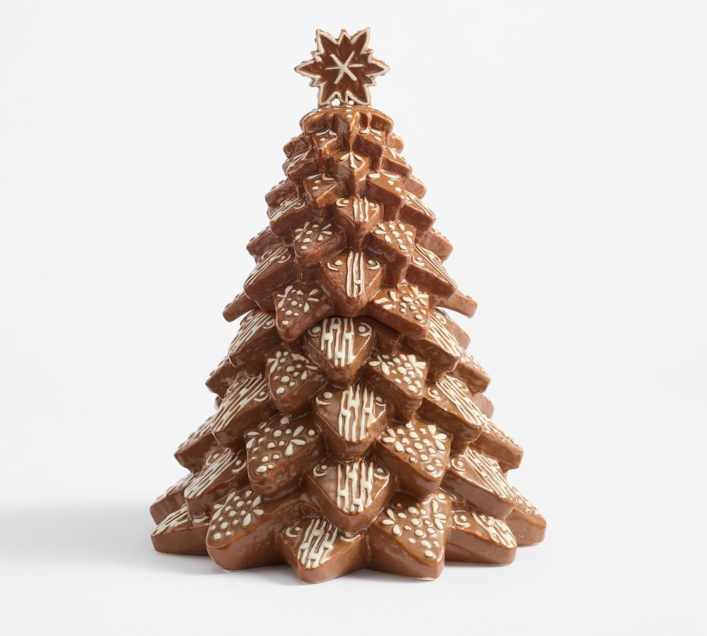 Gingerbread Tree Stoneware Cookie Jar | Pottery Barn (US)
