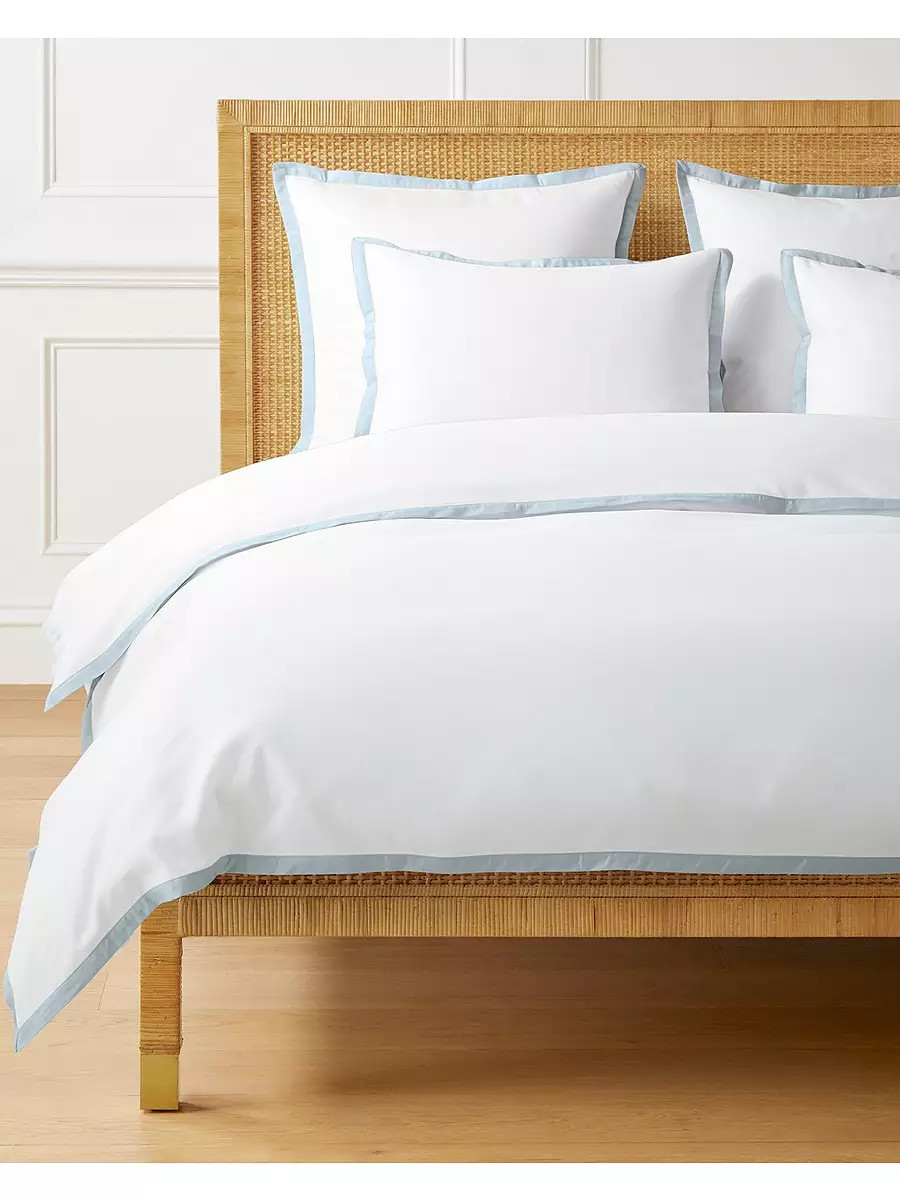 Border Frame Sateen Duvet Cover | Serena and Lily