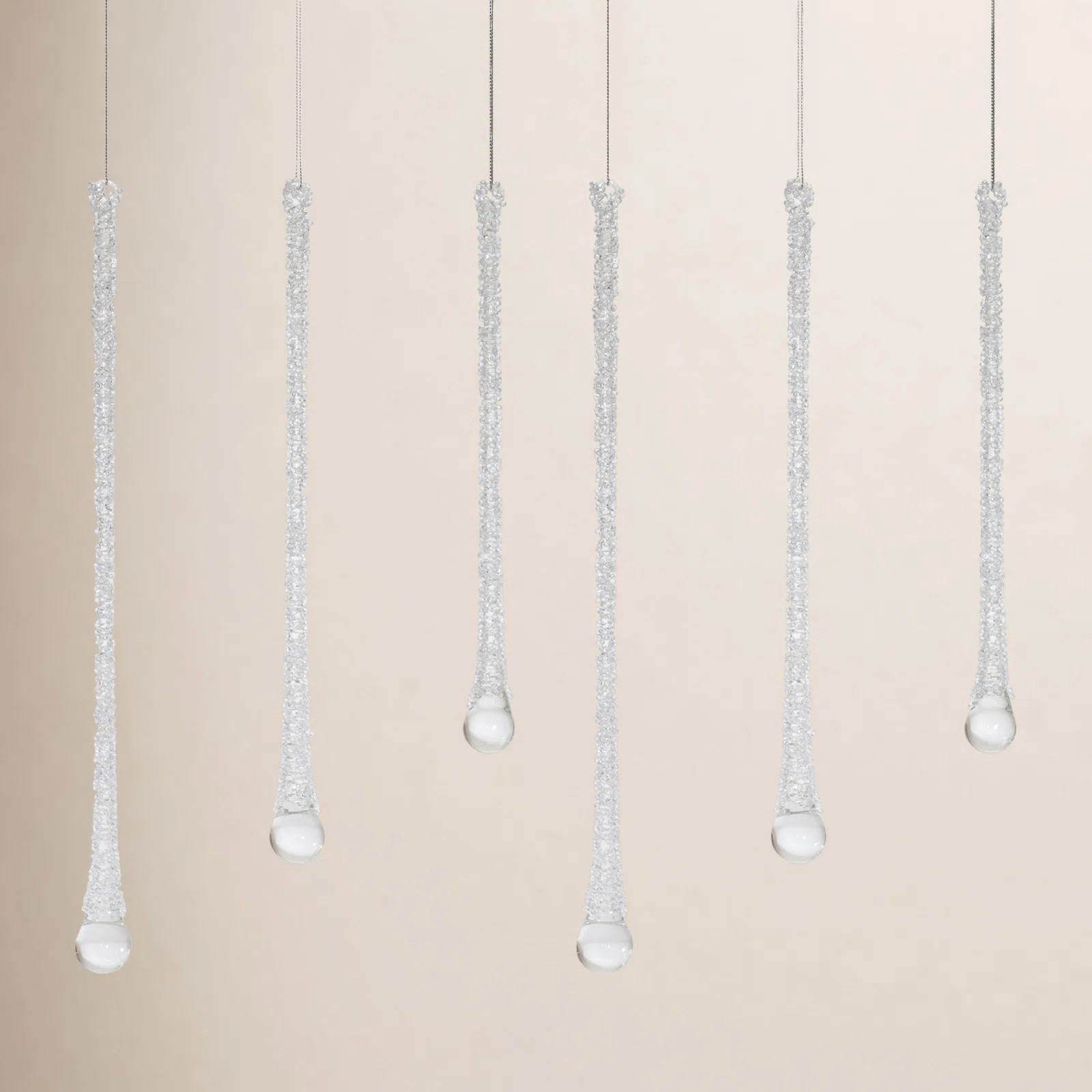 Clear Beaded Glass Icicle Drop Ornament (Set of 6) | Wayfair North America