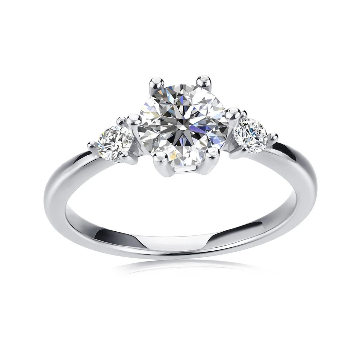 Moissanite by Cate & Chloe Sarah Sterling Silver Ring | 18k White Gold Plated Ring, 925 Sterling ... | Walmart (US)