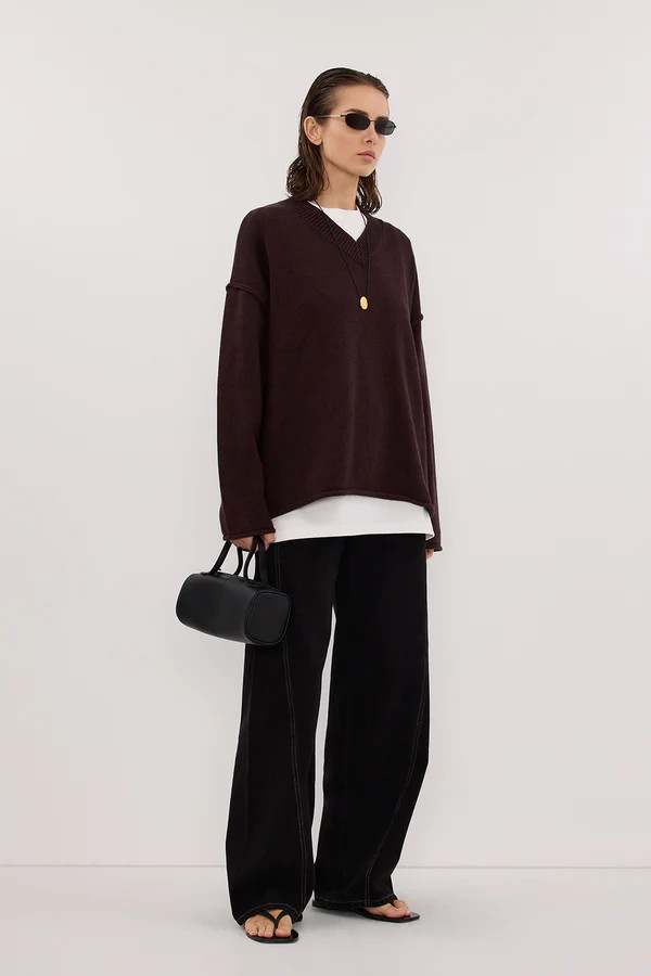 CARSON JET BLACK TALL WIDE LEG JEAN | DISSH