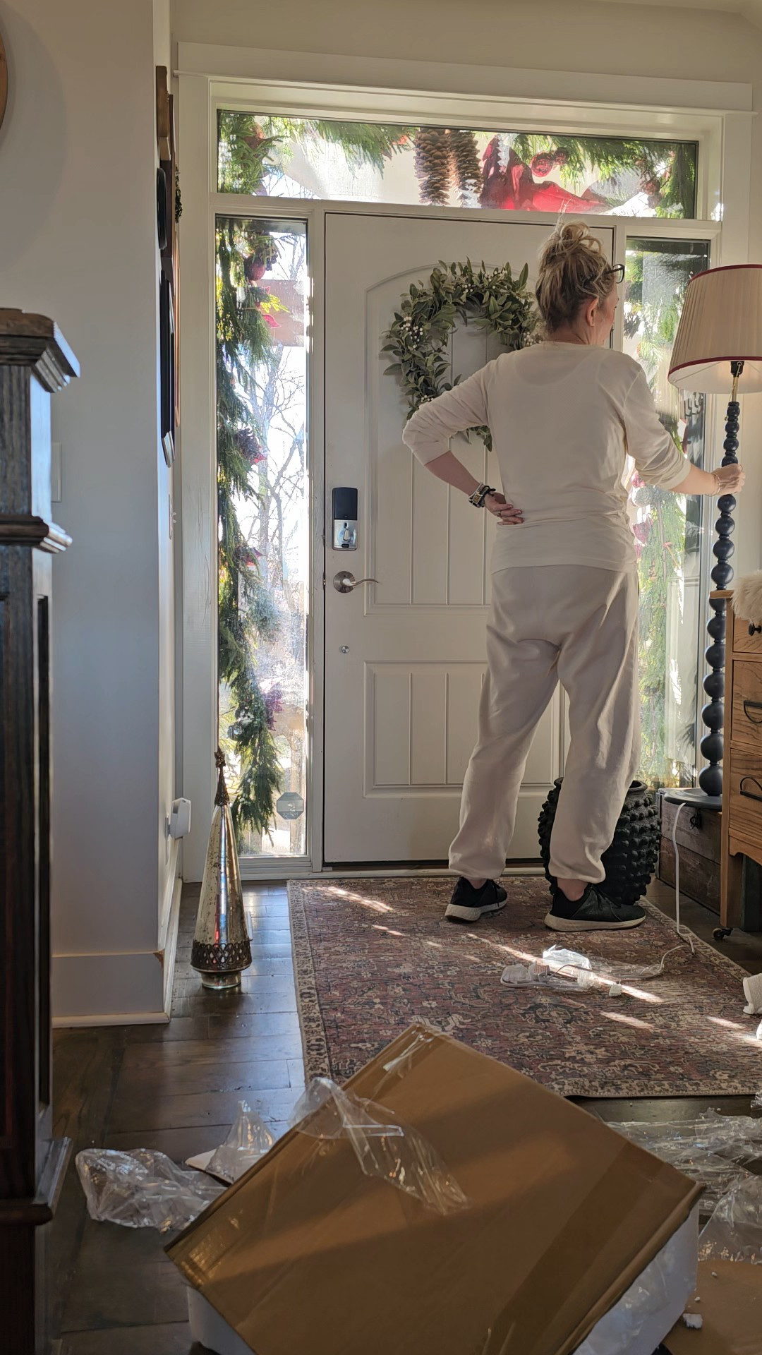 Tried out a new lamp in the entry, but it's gonna go in the basement instead 

#LTKHome #LTKmomlife #LTKOver40