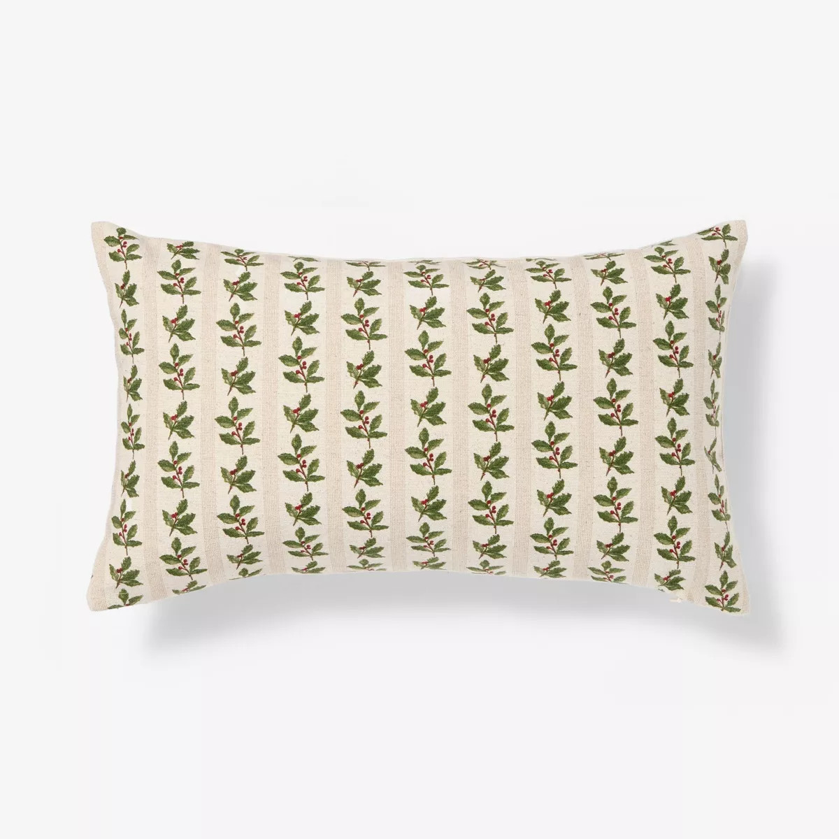 Holly Striped Lumbar Throw Pillow Cream/Green - Threshold™ designed with Studio Mcgee | Target