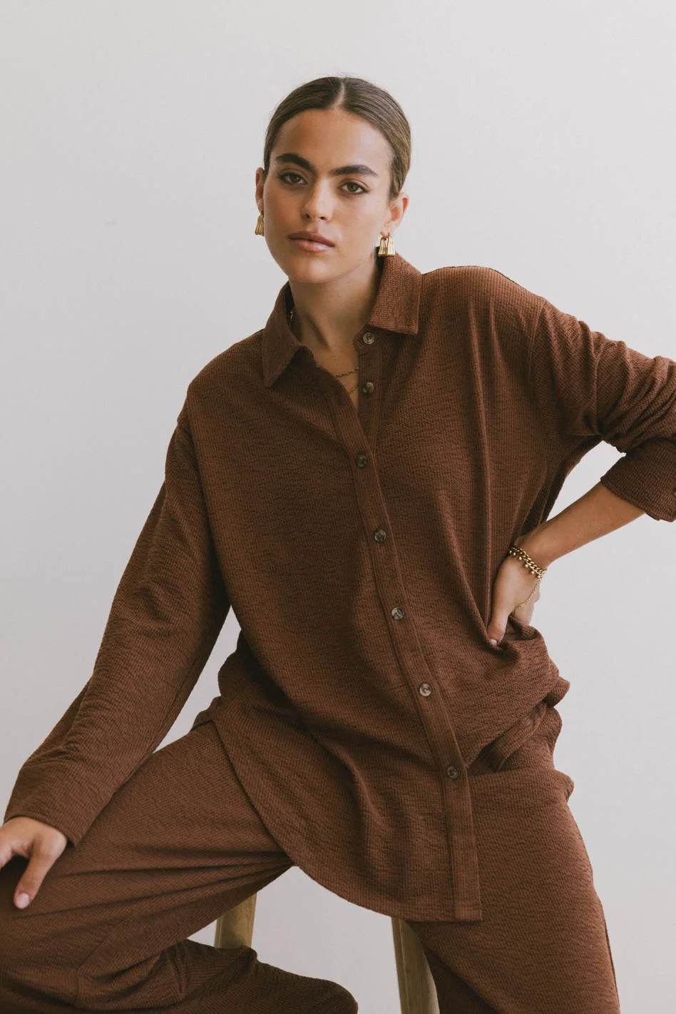Etta Button Up in Terracotta | Böhme US