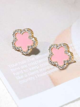 Strass bloem oorbellen | SHEIN