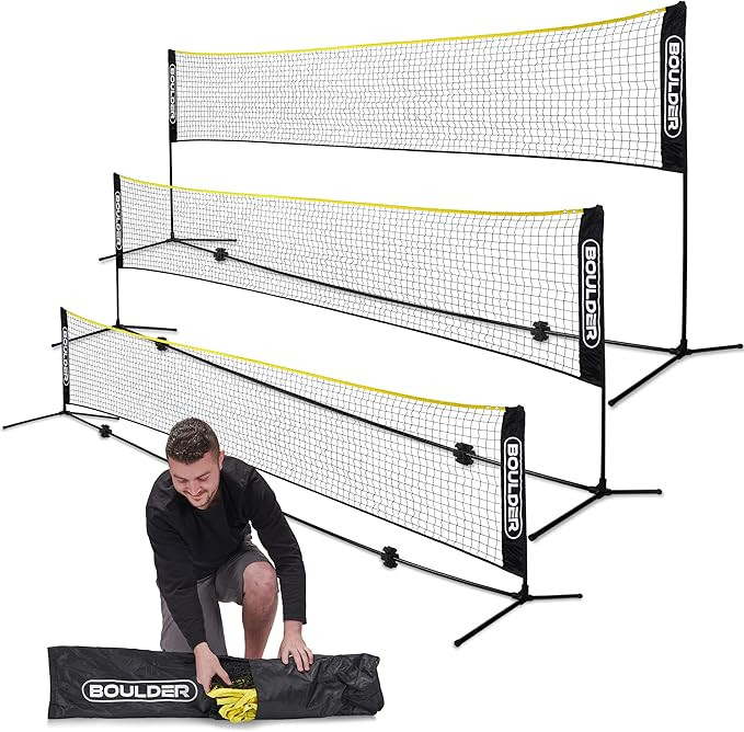 Boulder Badminton Pickleball Net - Height Adjustable Portable Net for Junior Tennis, Kids Volleyb... | Amazon (US)
