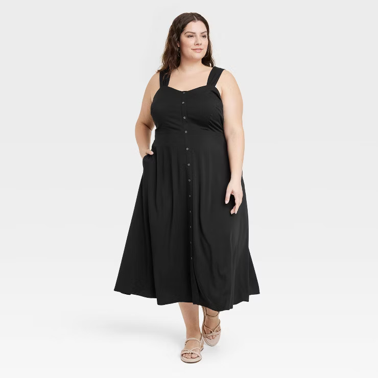 Women's Button-Front Midi Dress - Ava & Viv™ | Target