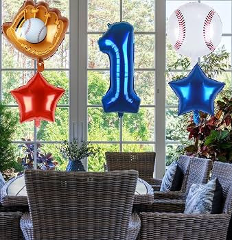 Baseball Balloons 1st Birthday Decorations for Boy | Rookie of the Year First Birthday Decoration... | Amazon (US)