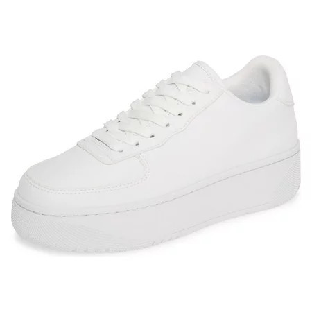 Jeffrey Campbell COURT Fashion Sneakers White Lace Up Platfrom Tennis Shoes (WHITE WHITE 5.5) | Walmart (US)