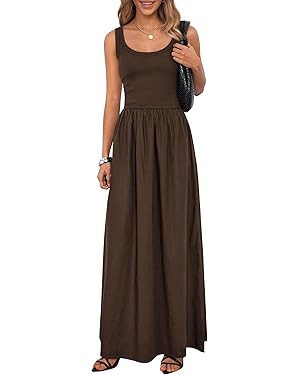 PRETTYGARDEN Womens Summer Casual Scoop Neck Sleeveless Long Dresses Tank Top Patchwork Aline Swi... | Amazon (US)
