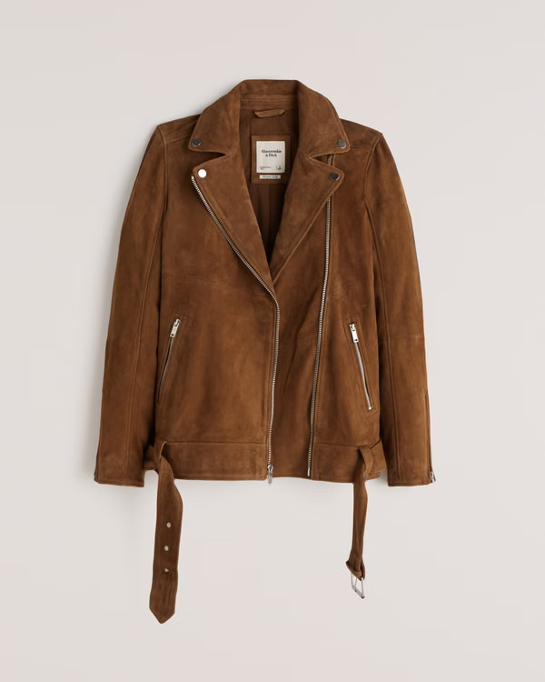 Genuine Suede Biker Jacket | Abercrombie & Fitch (US)
